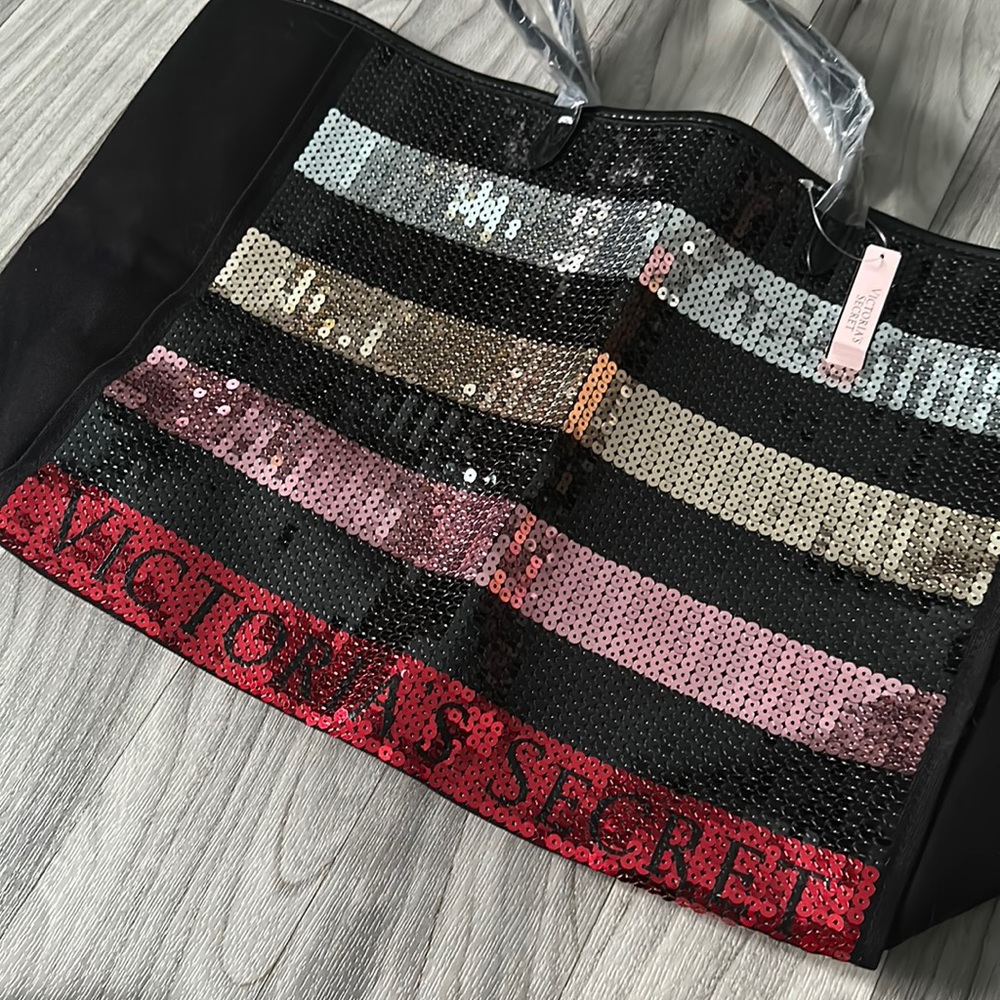 Sequin Victoria’s Secret Black Tote - Picture 2 of 4